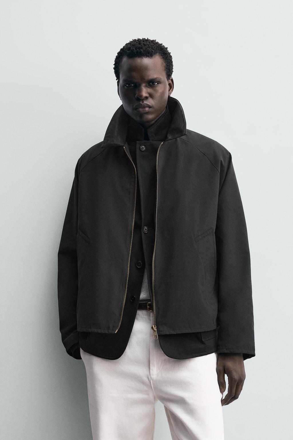 КУРТКА-РУБАШКА С КОНТРАСТНЫМ ВОРОТНИКОМ