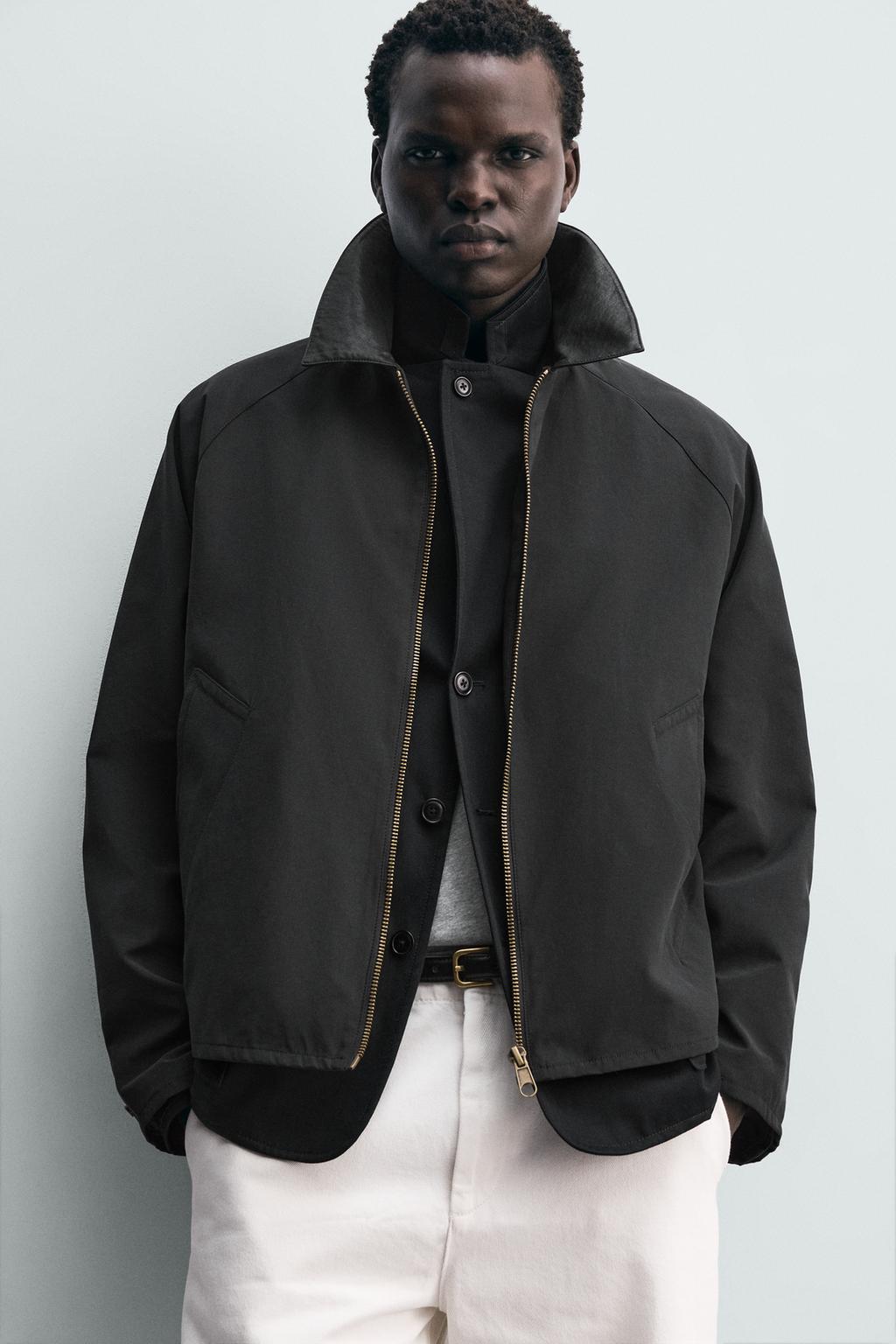 КУРТКА-РУБАШКА С КОНТРАСТНЫМ ВОРОТНИКОМ