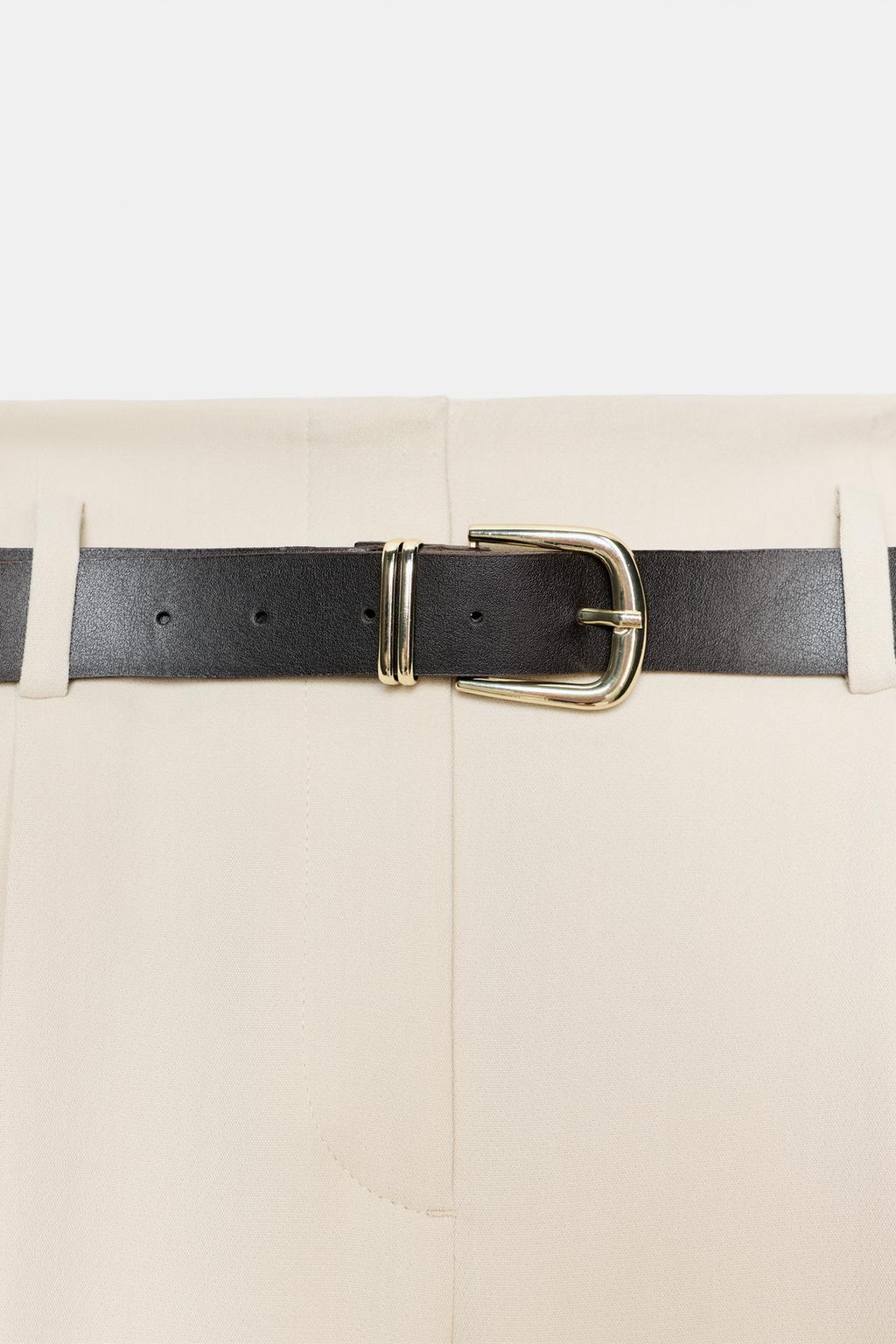 ПРЯМЫЕ БРЮКИ С ЗАЩИПАМИ И РЕМНЕМ