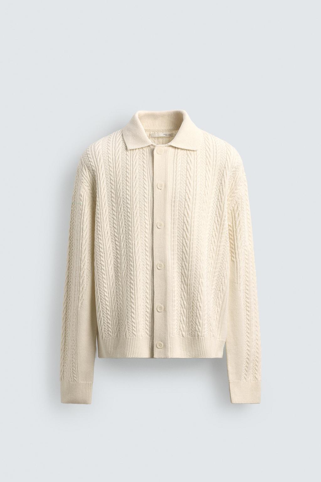 КАРДИГАН С РЕЛЬЕФНЫМИ КОСАМИ