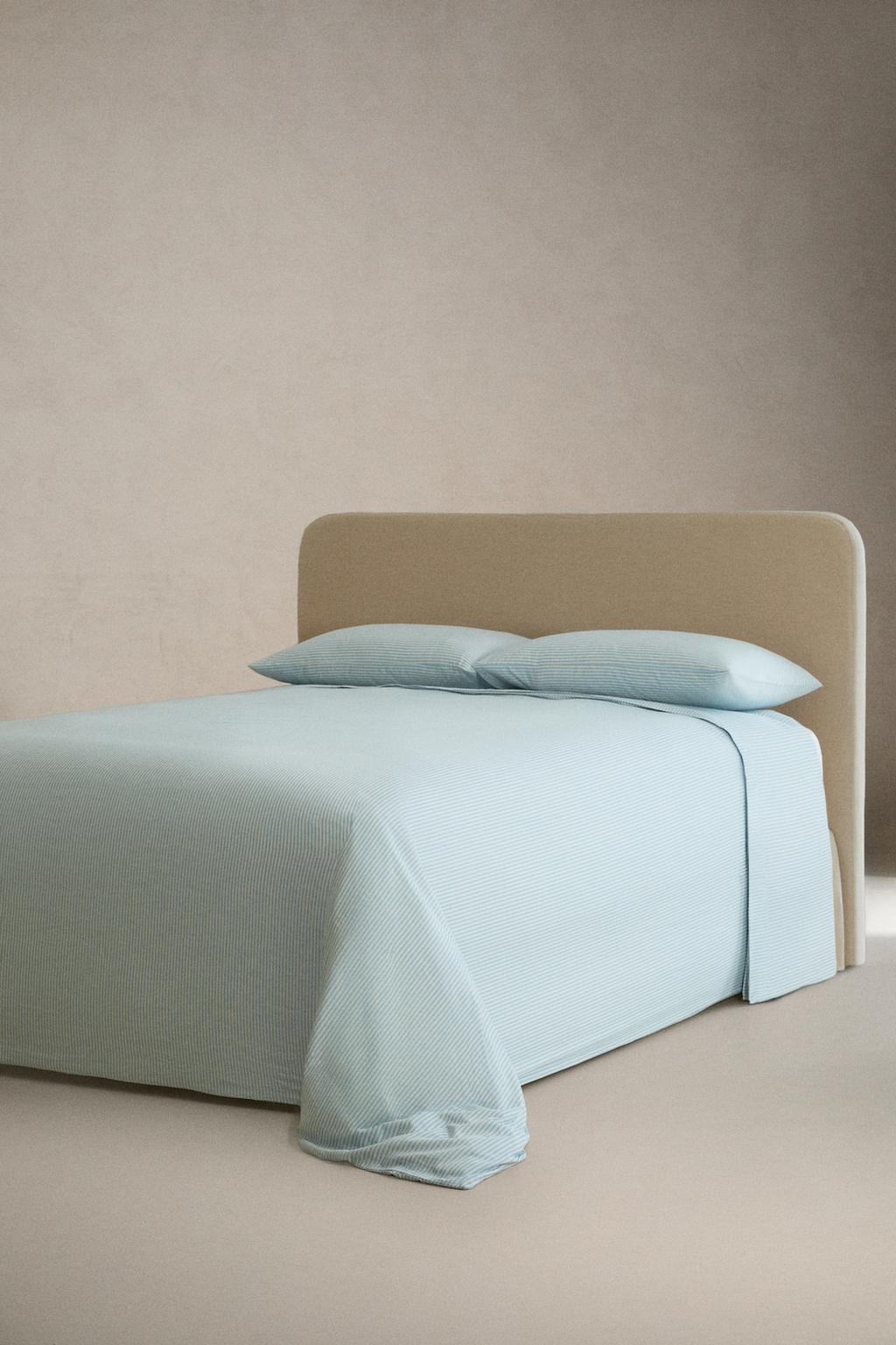 Простыня из хлопкового сатина с полосками (300 нитей)