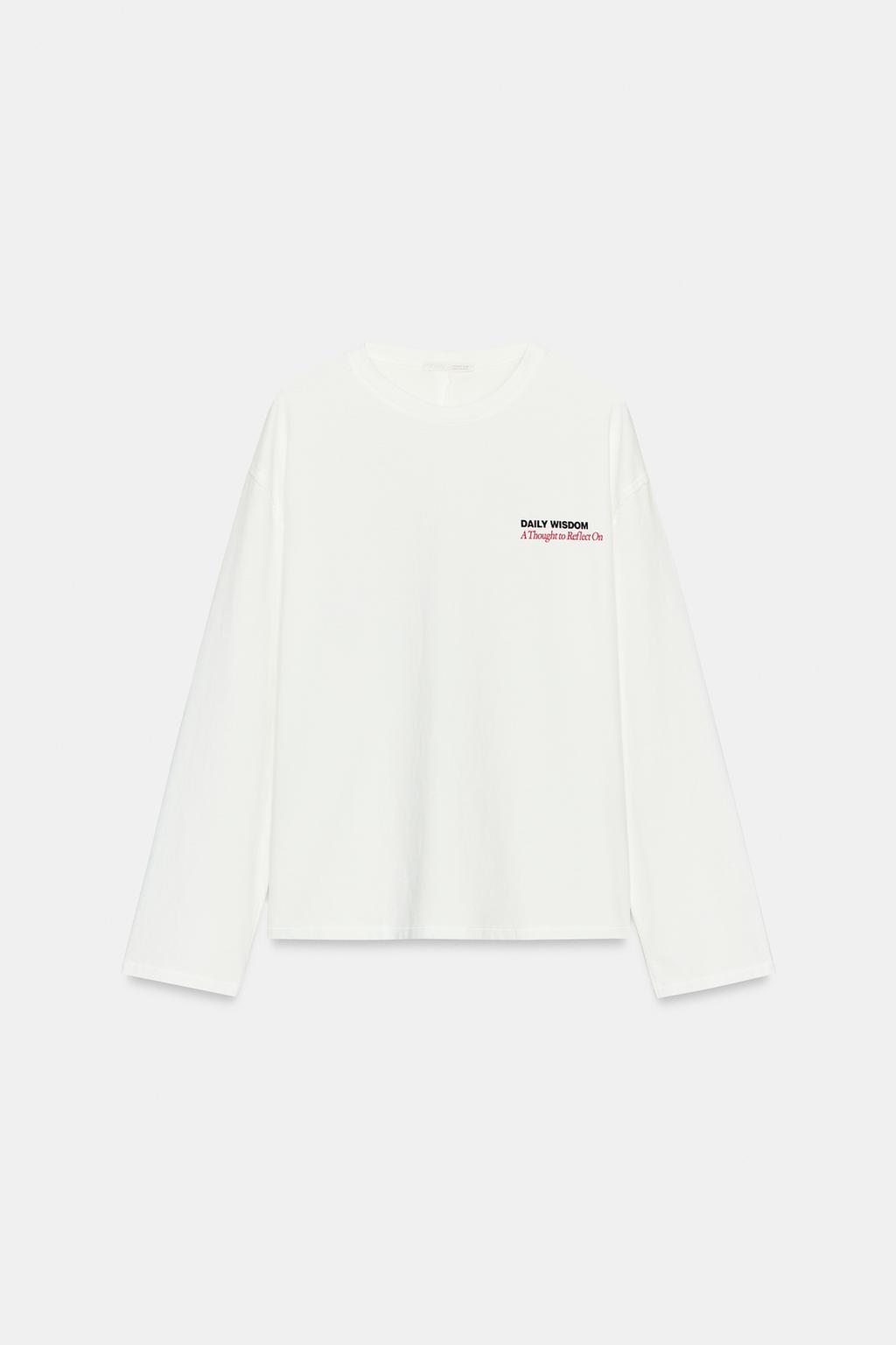 ФУТБОЛКА С ДЛИННЫМИ РУКАВАМИ И НАДПИСЬЮ