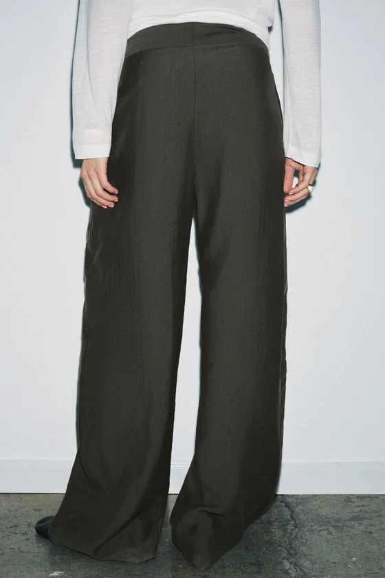 БРЮКИ WIDE-LEG С ЗАЩИПАМИ — ZW COLLECTION