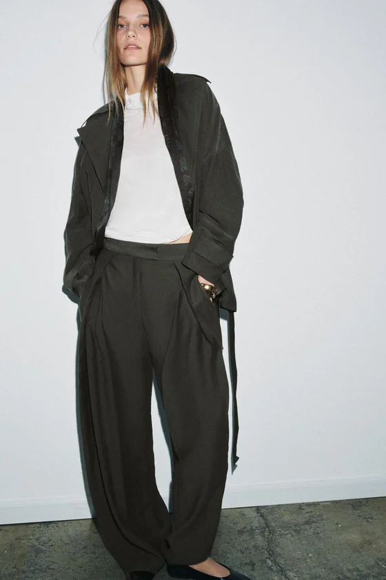 БРЮКИ WIDE-LEG С ЗАЩИПАМИ — ZW COLLECTION