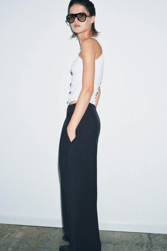 БРЮКИ WIDE-LEG С ЗАЩИПАМИ — ZW COLLECTION