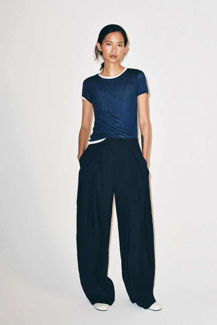 БРЮКИ WIDE-LEG С ЗАЩИПАМИ — ZW COLLECTION