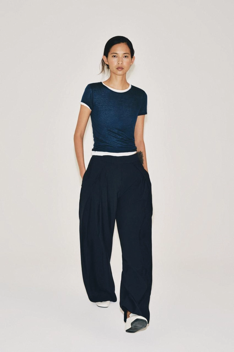 БРЮКИ WIDE-LEG С ЗАЩИПАМИ — ZW COLLECTION