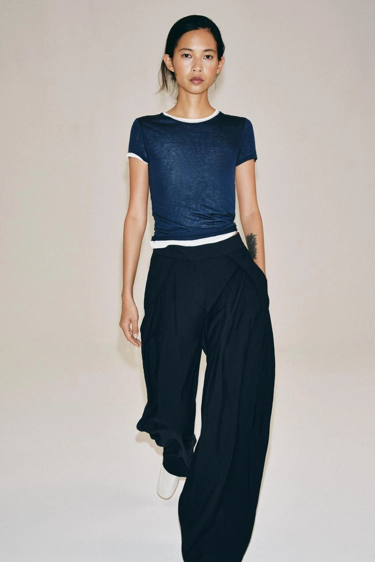 БРЮКИ WIDE-LEG С ЗАЩИПАМИ — ZW COLLECTION