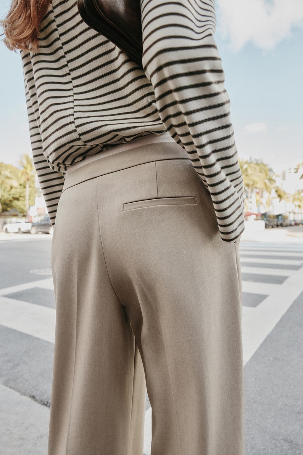 БРЮКИ С ШИРОКИМИ ШТАНИНАМИ И ДВОЙНЫМ ПОЯСОМ