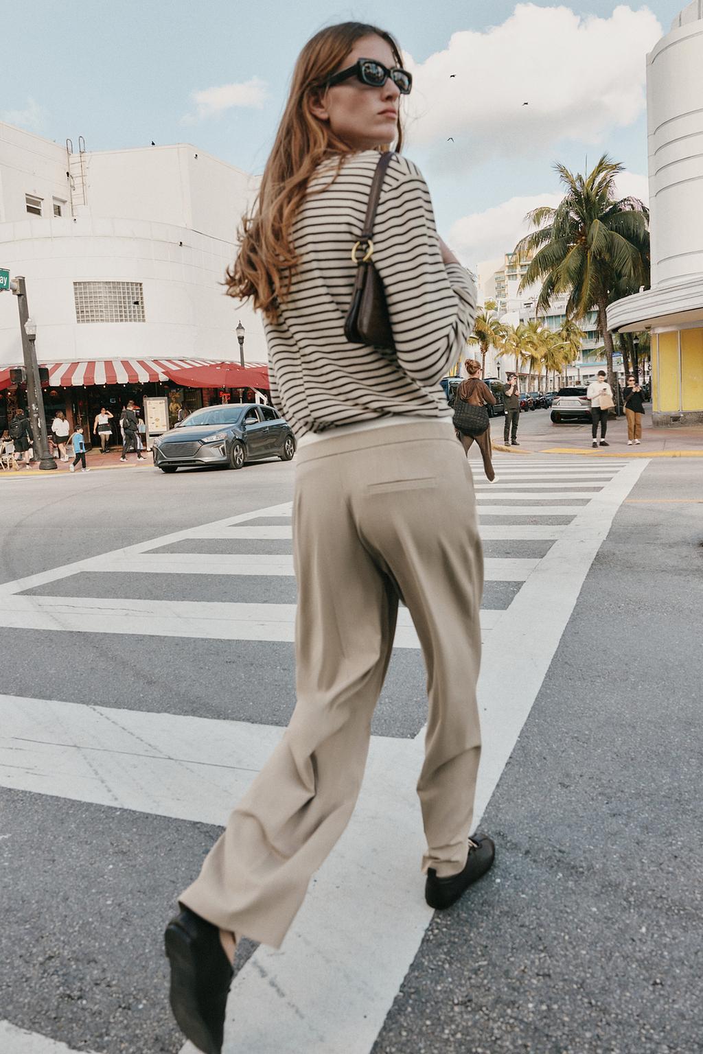 БРЮКИ С ШИРОКИМИ ШТАНИНАМИ И ДВОЙНЫМ ПОЯСОМ