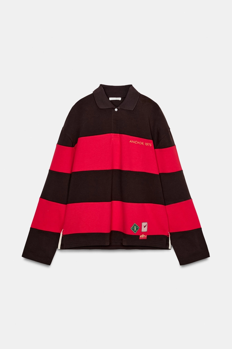 ПОЛО В ПОЛОСКУ С НАШИВКАМИ