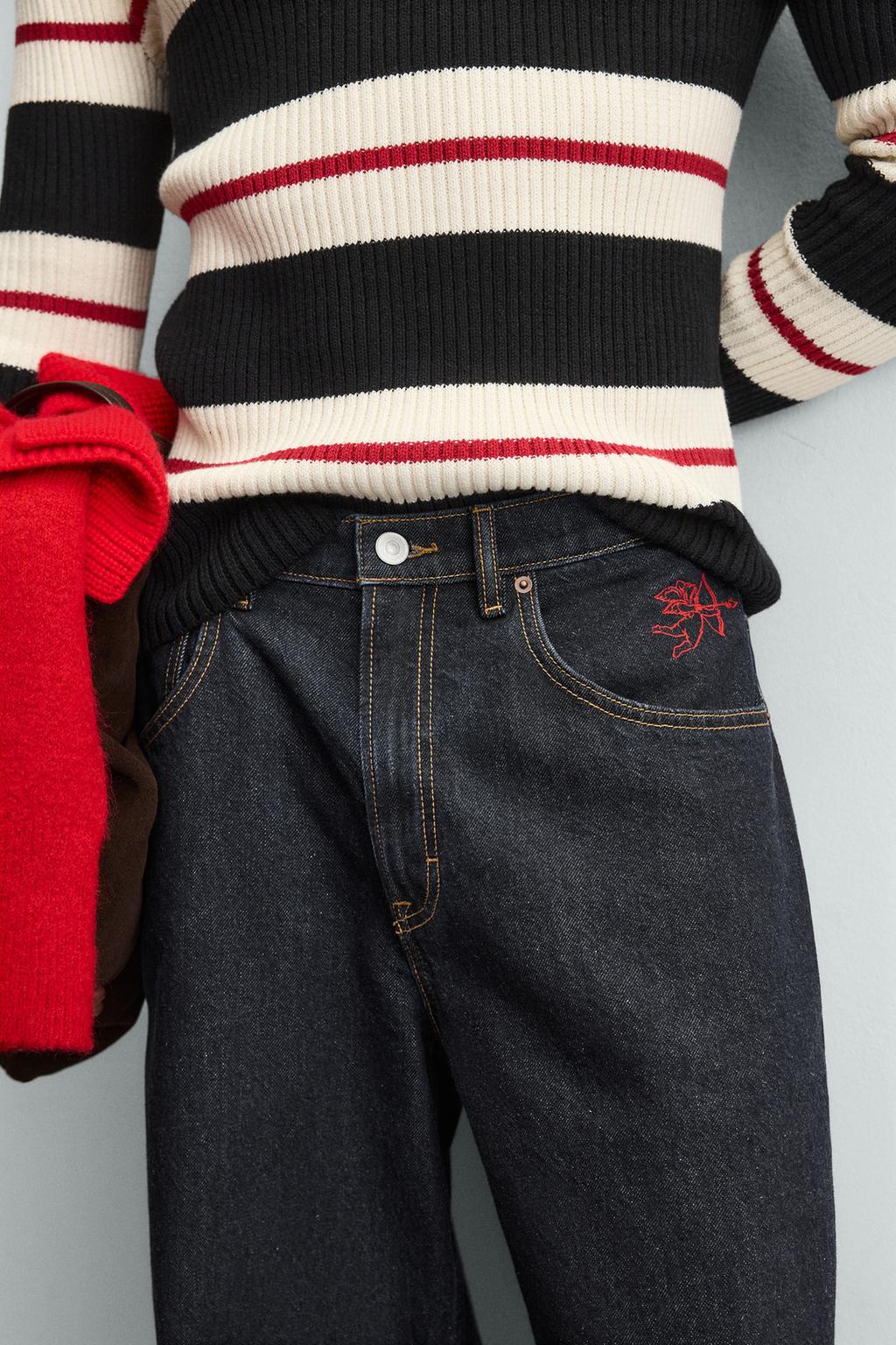 ДЖИНСЫ BALLOON FIT С ВЫШИВКОЙ CUPIDO