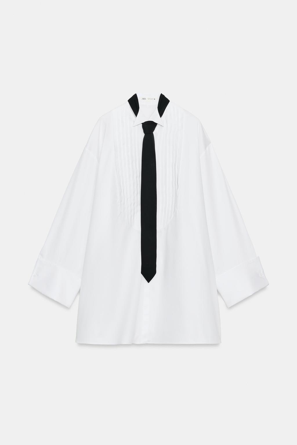 РУБАШКА ОВЕРСАЙЗ С ГАЛСТУКОМ ZW COLLECTION LIMITED EDITION