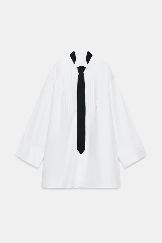 РУБАШКА ОВЕРСАЙЗ С ГАЛСТУКОМ ZW COLLECTION LIMITED EDITION