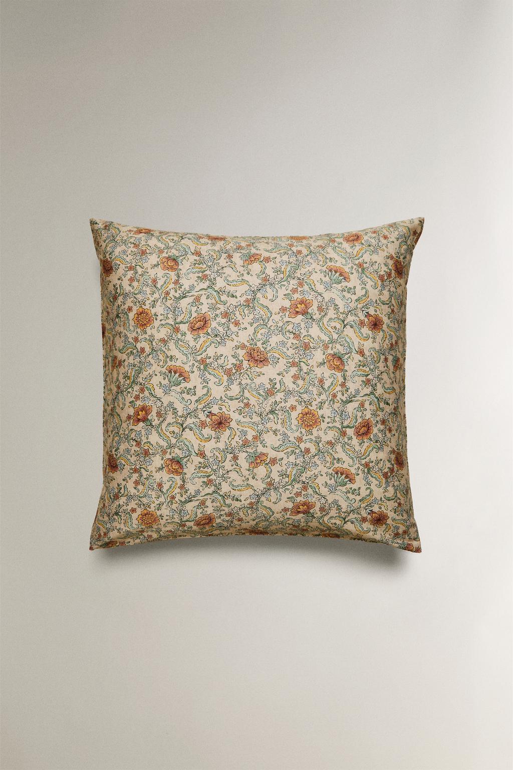 Наволочка из хлопкового сатина с цветочным принтом (300 tc)