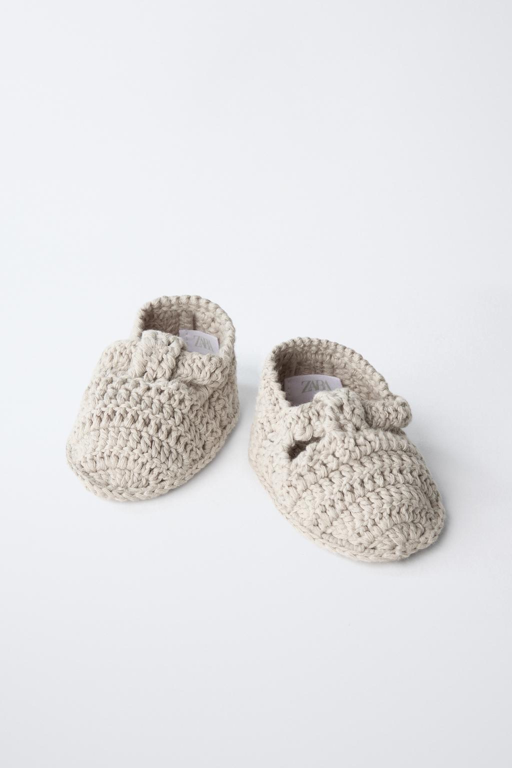 Теплые вязаные полуботинки