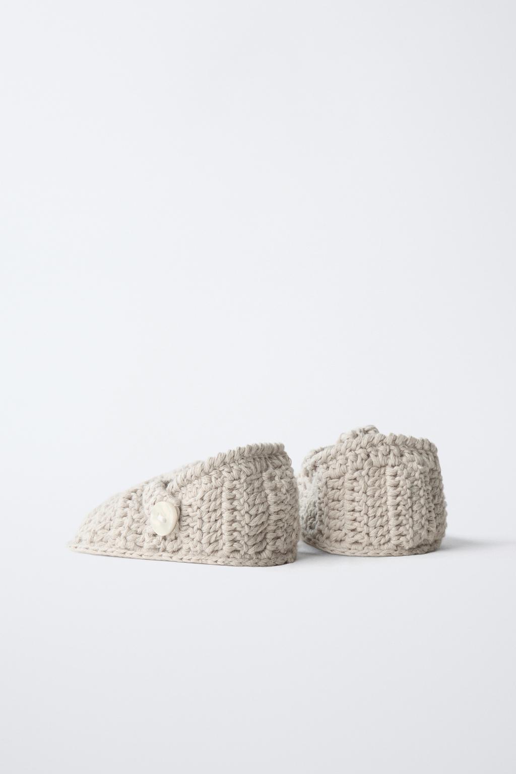 Теплые вязаные полуботинки