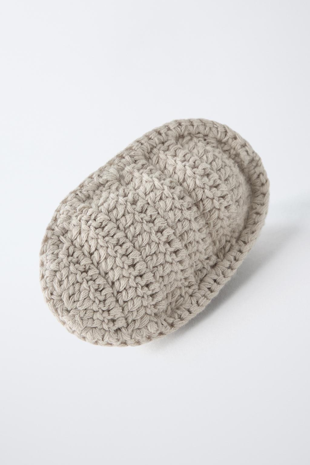 Теплые вязаные полуботинки