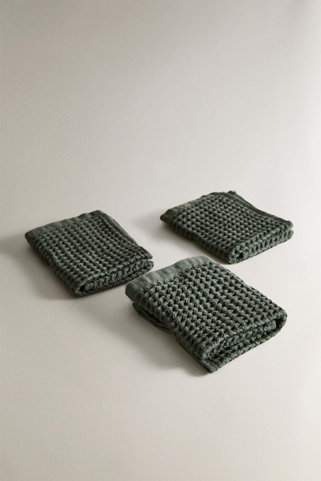 Набор из 3 полотенец для рук из хлопка с вафельным плетением