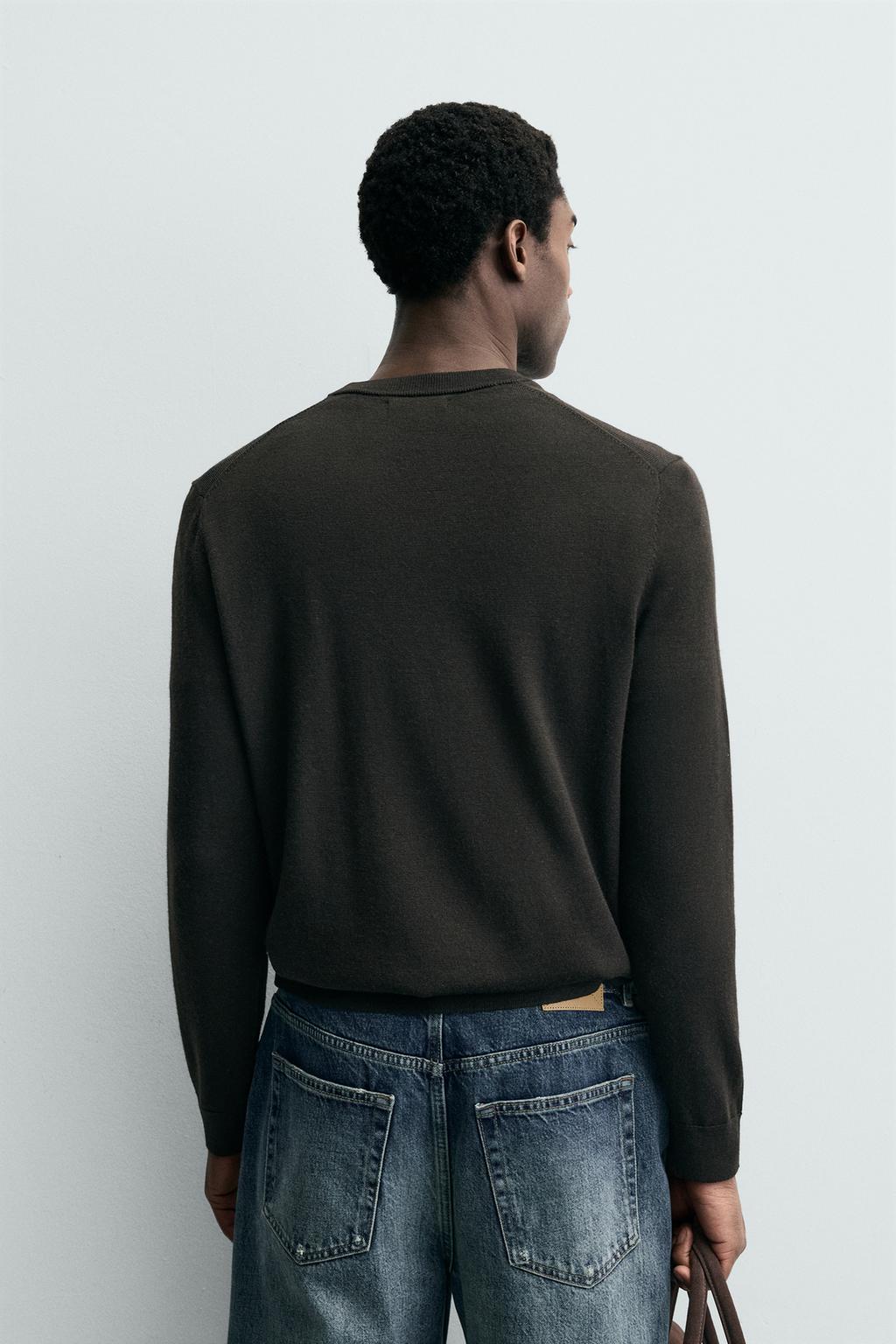 СВИТЕР ИЗ 100% ШЕРСТИ С V-ОБРАЗНЫМ ВЫРЕЗОМ