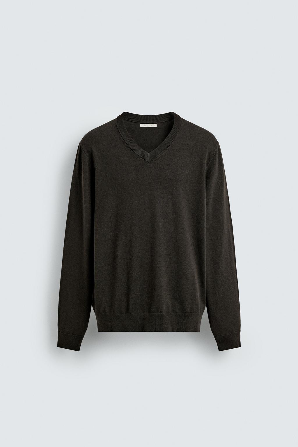 СВИТЕР ИЗ 100% ШЕРСТИ С V-ОБРАЗНЫМ ВЫРЕЗОМ