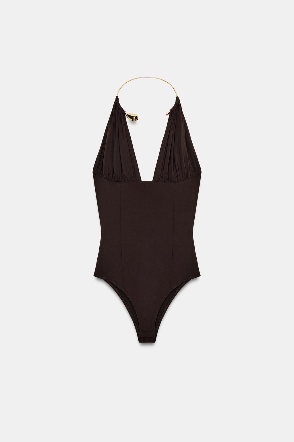 БОДИ ИЗ ПОЛИАМИДА С ЧОКЕРОМ