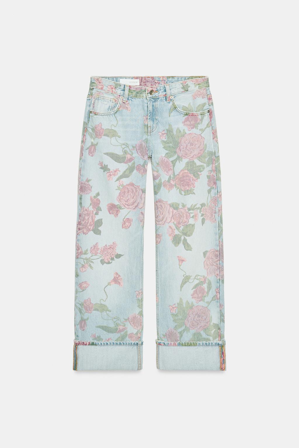 ДЖИНСЫ TRF LOOSE С НИЗКОЙ ПОСАДКОЙ И ПРИНТОМ