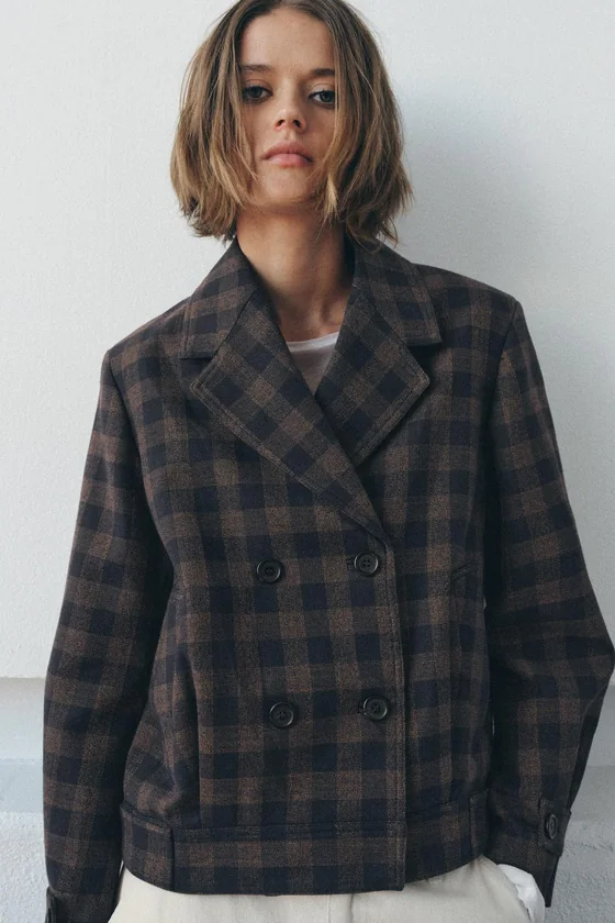 КУРТКА В КЛЕТКУ С ЗАПАХОМ — ZW COLLECTION