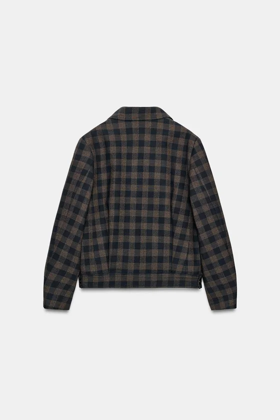 КУРТКА В КЛЕТКУ С ЗАПАХОМ — ZW COLLECTION
