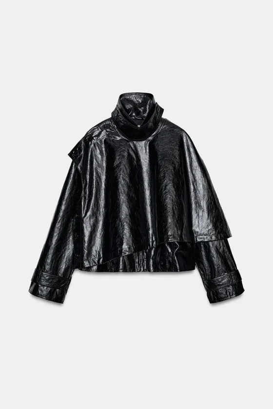 КУРТКА ИЗ ИСКУССТВЕННОЙ КОЖИ С ШАРФОМ — ZW COLLECTION