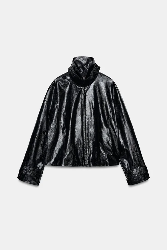 КУРТКА ИЗ ИСКУССТВЕННОЙ КОЖИ С ШАРФОМ — ZW COLLECTION