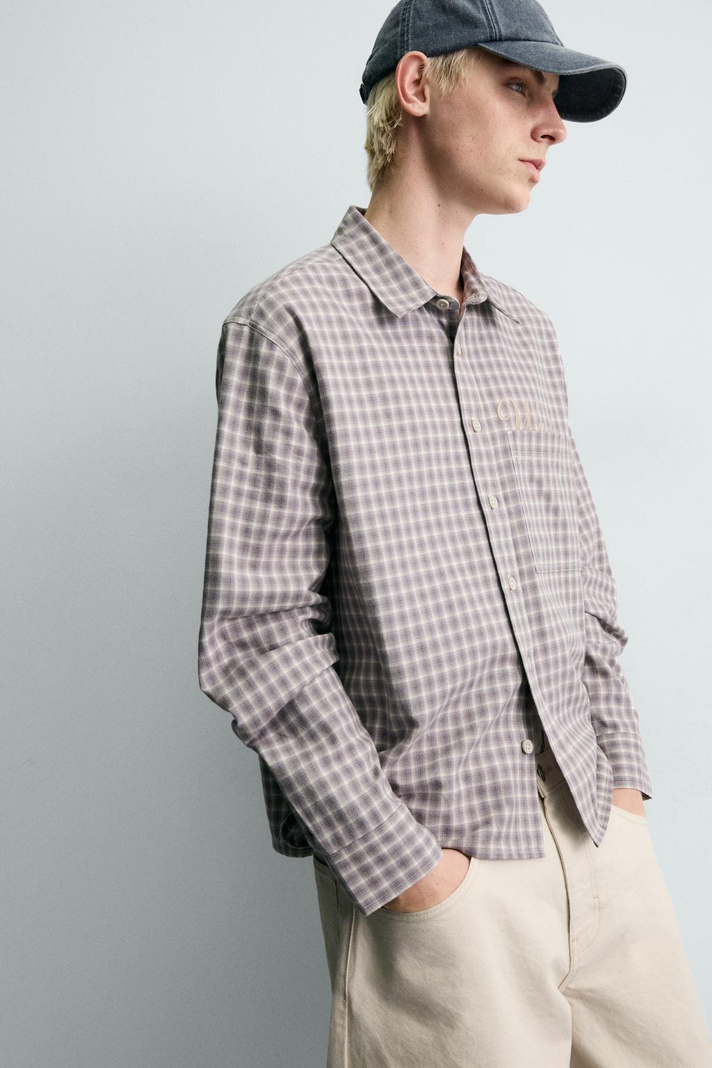 РУБАШКА В КЛЕТКУ ИЗ ФЛАНЕЛИ С ВЫШИВКОЙ