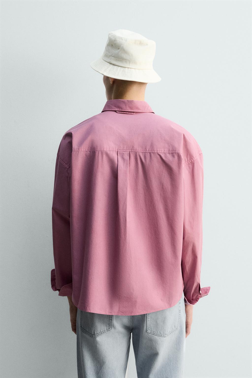 РУБАШКА ИЗ ХЛОПКА С ЭФФЕКТОМ СТИРКИ