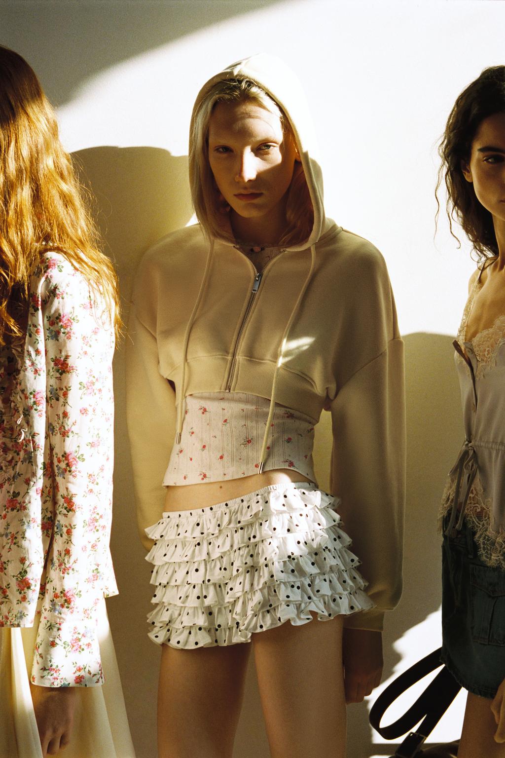 МИНИ-ШОРТЫ В ГОРОШЕК С ВОЛАНАМИ