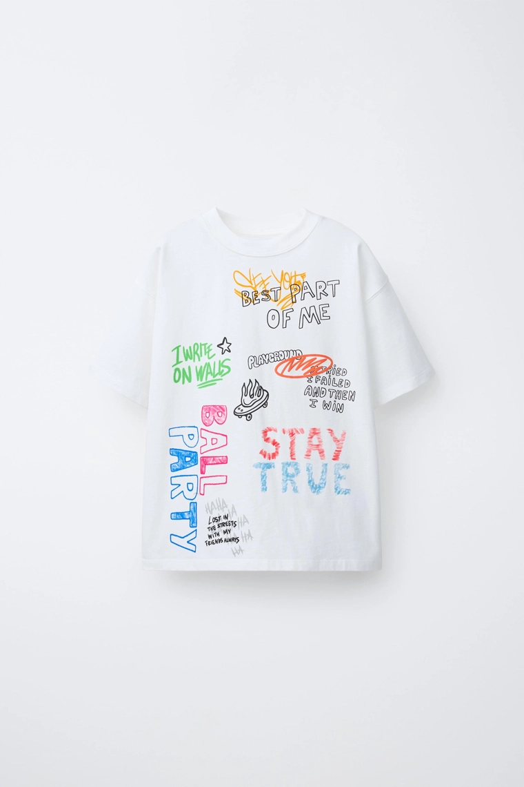 Футболка с круглым вырезом и короткими рукавами