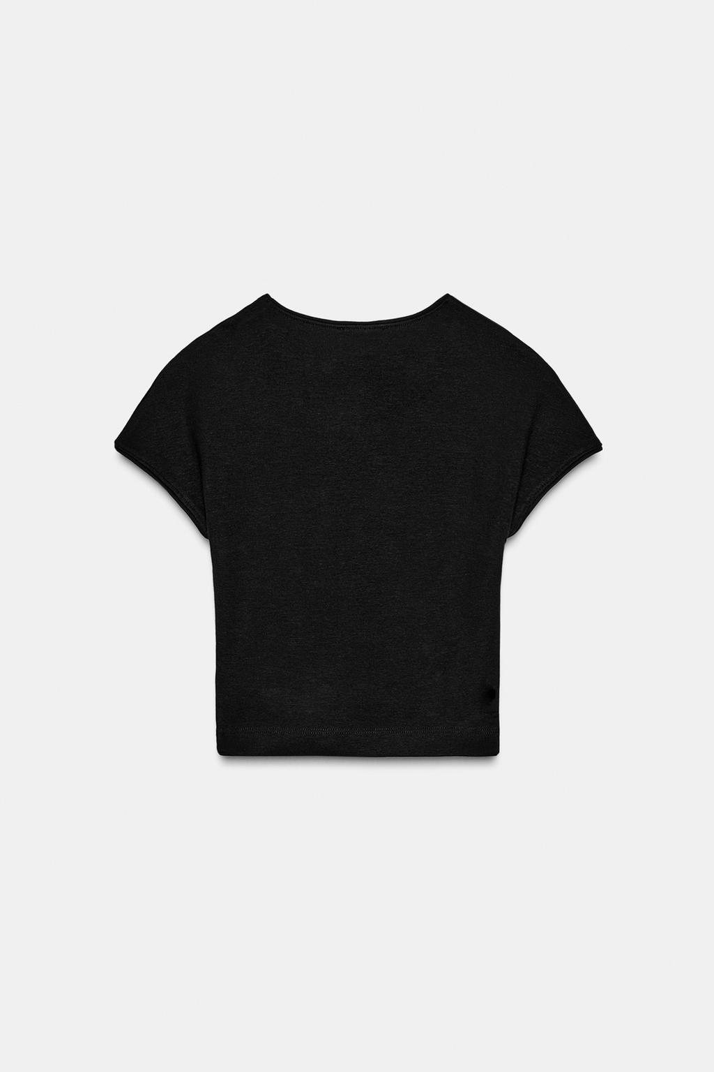 УКОРОЧЕННАЯ ФУТБОЛКА С КОРОТКИМИ РУКАВАМИ