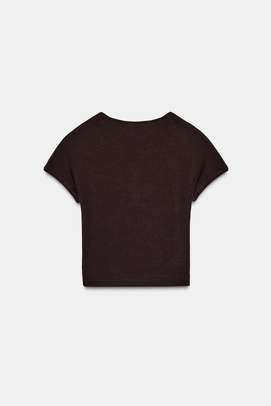 УКОРОЧЕННАЯ ФУТБОЛКА С КОРОТКИМИ РУКАВАМИ