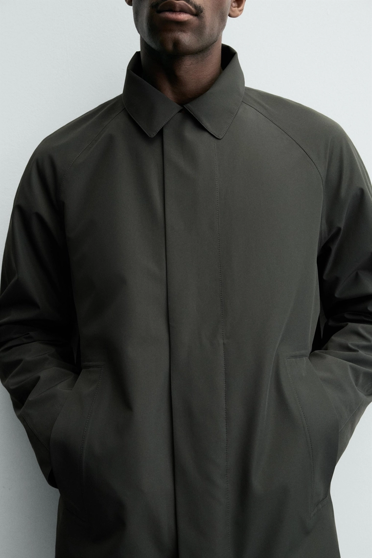 Плащ из габардина с водоотталкивающим покрытием