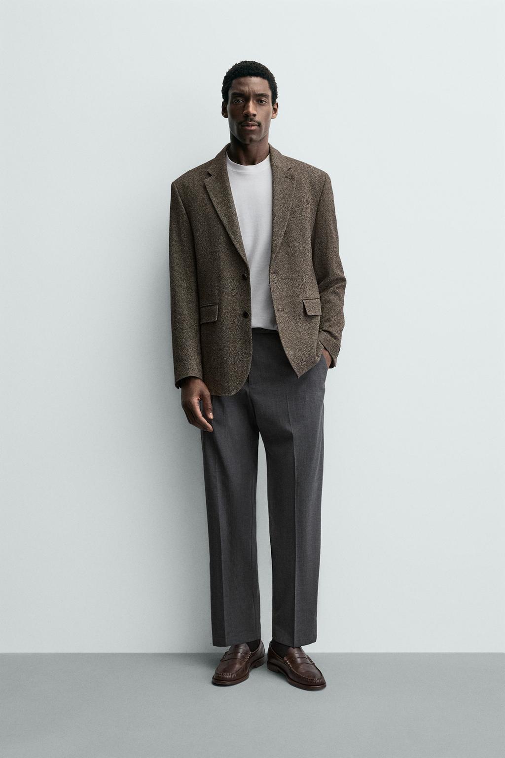 БРЮКИ REGULAR FIT ИЗ СМЕСОВОЙ ШЕРСТИ NON IRON