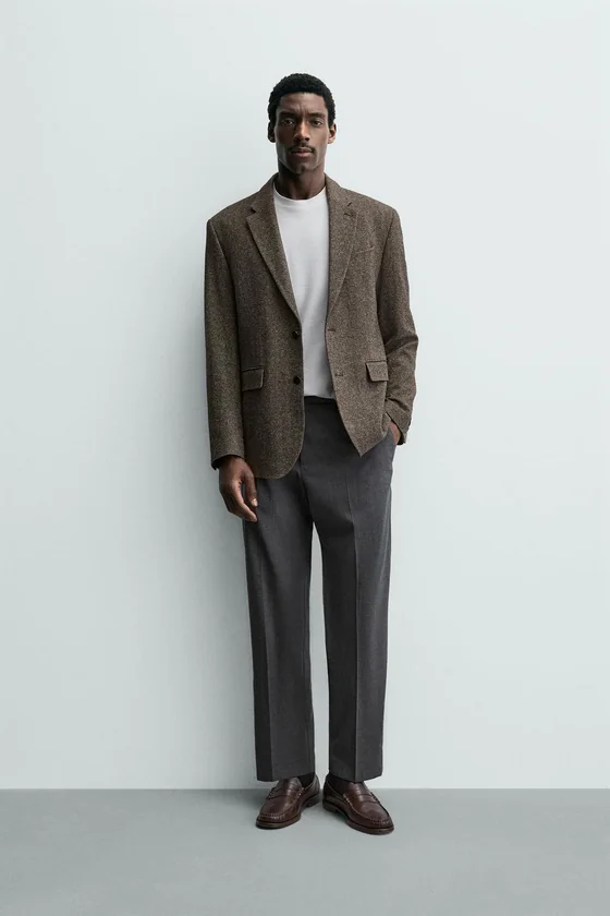 БРЮКИ REGULAR FIT ИЗ СМЕСОВОЙ ШЕРСТИ NON IRON