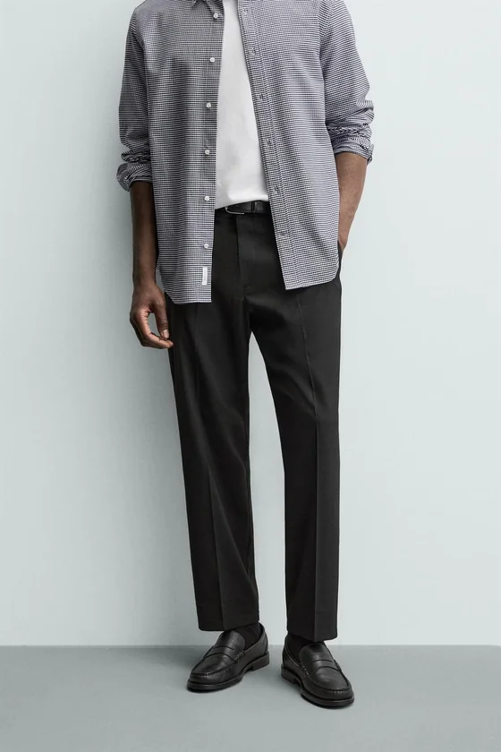БРЮКИ REGULAR FIT ИЗ СМЕСОВОЙ ШЕРСТИ NON IRON