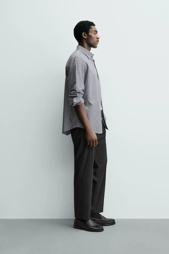 БРЮКИ REGULAR FIT ИЗ СМЕСОВОЙ ШЕРСТИ NON IRON