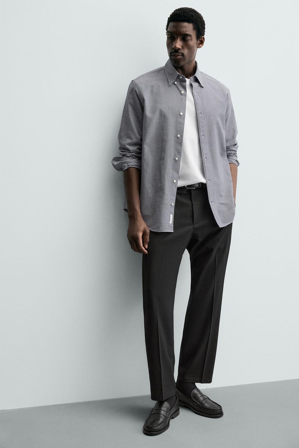 БРЮКИ REGULAR FIT ИЗ СМЕСОВОЙ ШЕРСТИ NON IRON