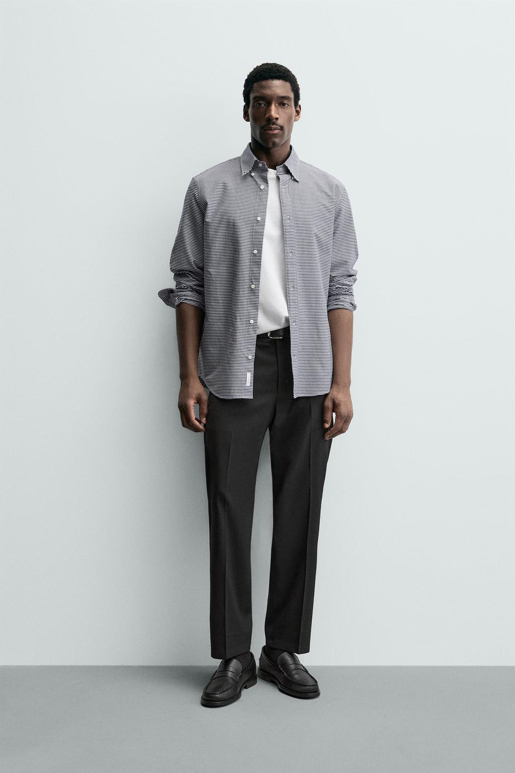 БРЮКИ REGULAR FIT ИЗ СМЕСОВОЙ ШЕРСТИ NON IRON