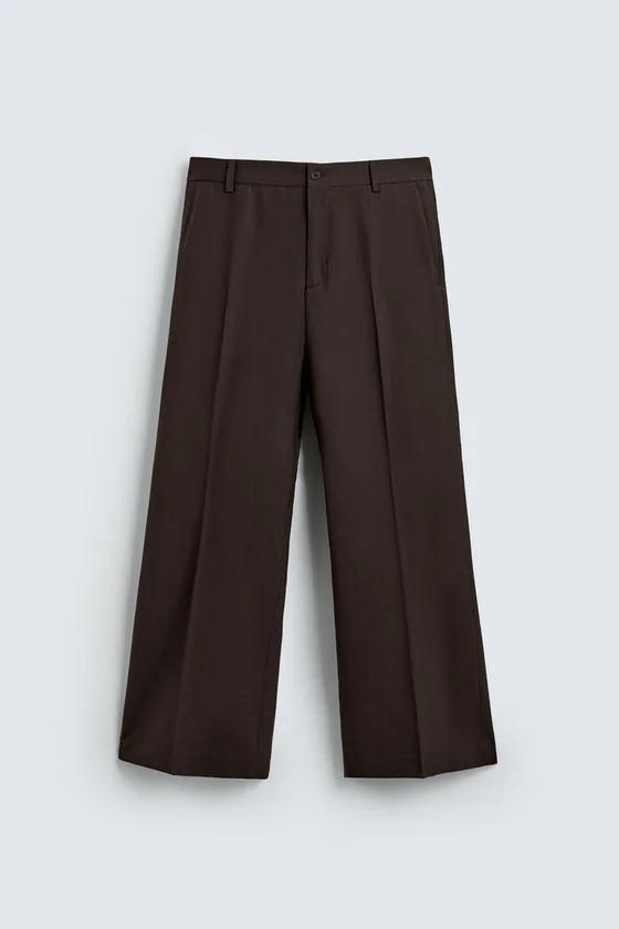 БРЮКИ FLARE FIT ИЗ СМЕСОВОЙ ШЕРСТИ