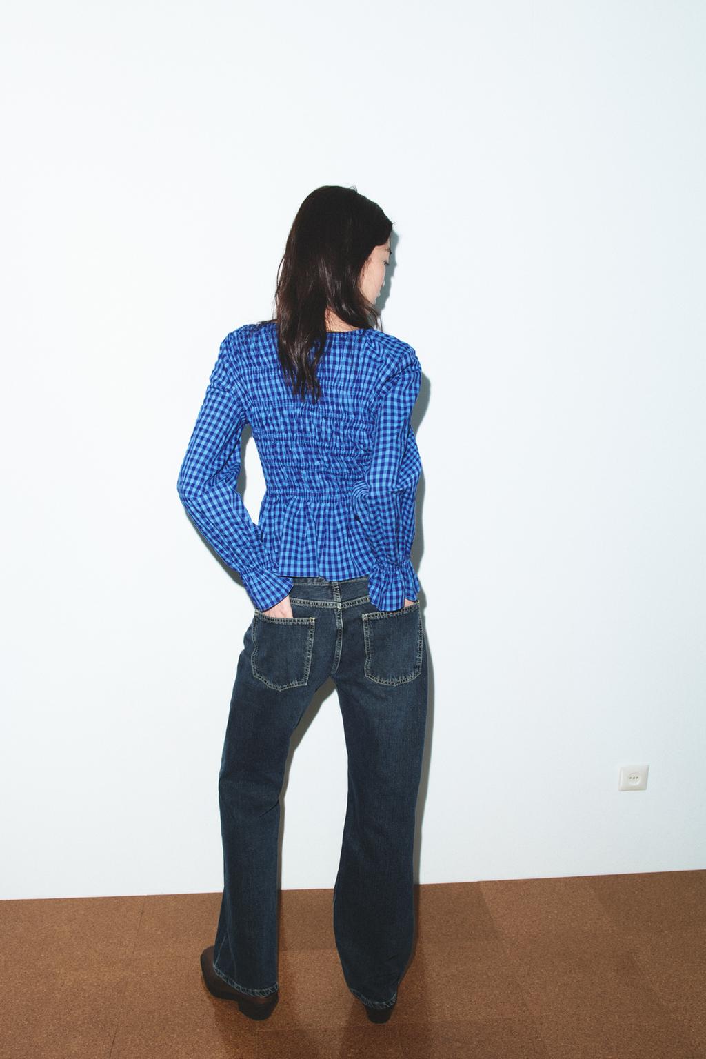 РУБАШКА В КЛЕТКУ ВИШИ С ЭЛАСТИЧНЫМИ ВСТАВКАМИ