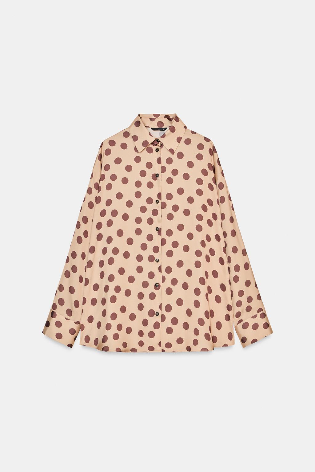 АТЛАСНАЯ РУБАШКА В ГОРОШЕК