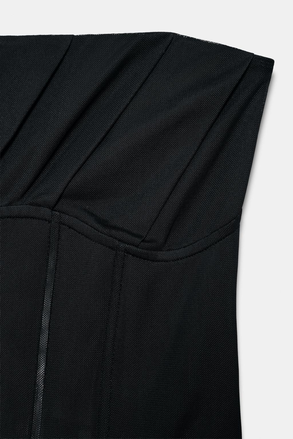 КОРСЕТ ИЗ ПОЛУПРОЗРАЧНОЙ ТКАНИ СО СБОРКАМИ