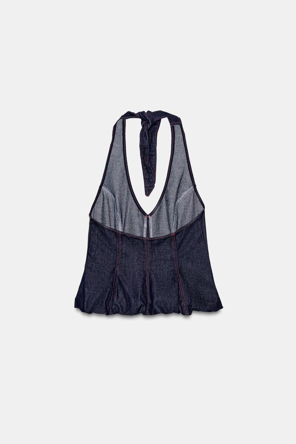 ТОП ИЗ ДЕНИМА Z1975 С ГОРЛОВИНОЙ ХАЛТЕР GLOBO