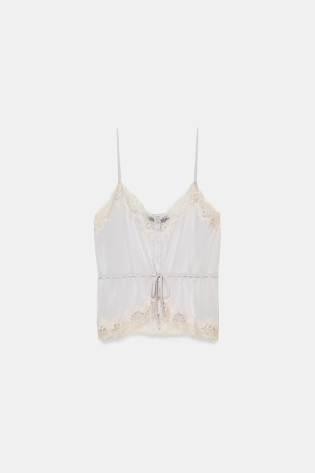 АТЛАСНЫЙ ТОП С КРУЖЕВОМ